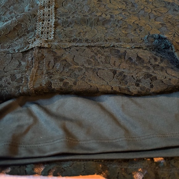 Cable & Gauge Women's Green Lace lined sheer holiday Top Blouse Size XL - Picture 7 of 8